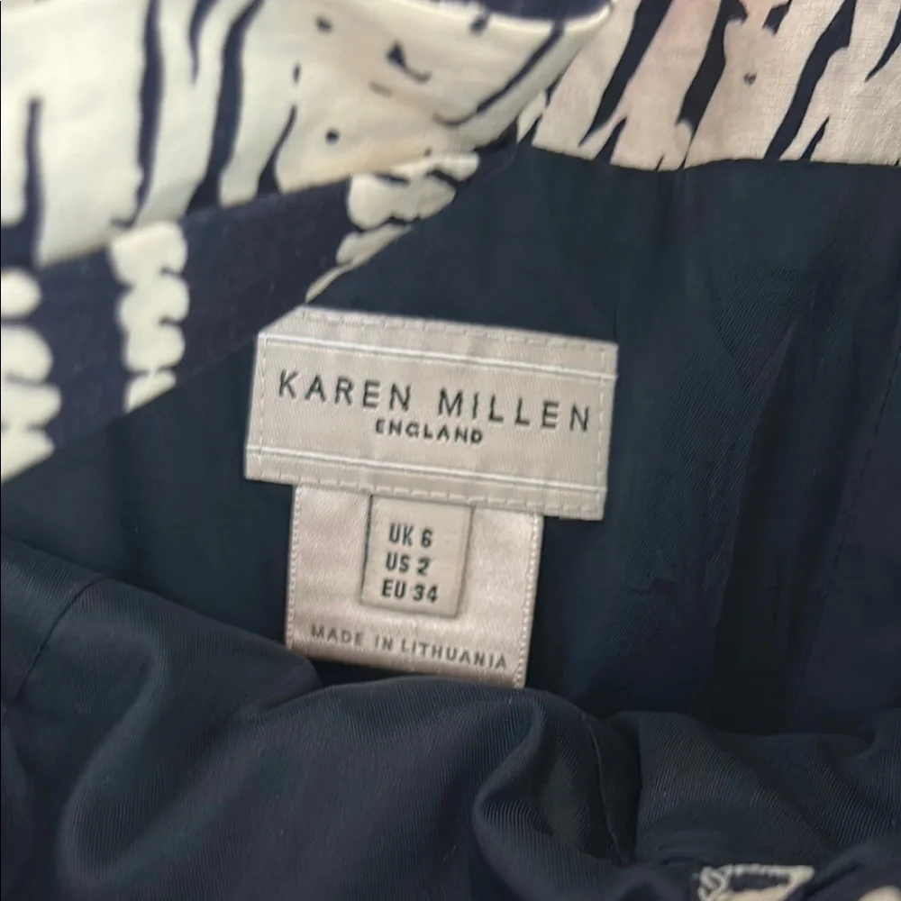 Karen millen navy and White Patterned Dress - Picture 7 of 10